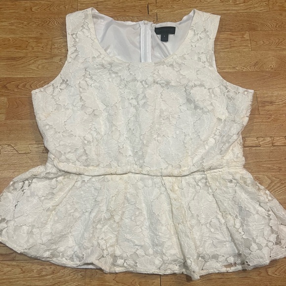 Worthington Lace Peplum Blouse - Cream - Picture 6 of 7